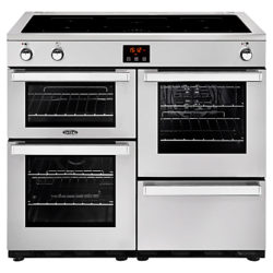 Belling Cookcentre 100EI Electric Range Cooker With Induction Hob Stainless Steel